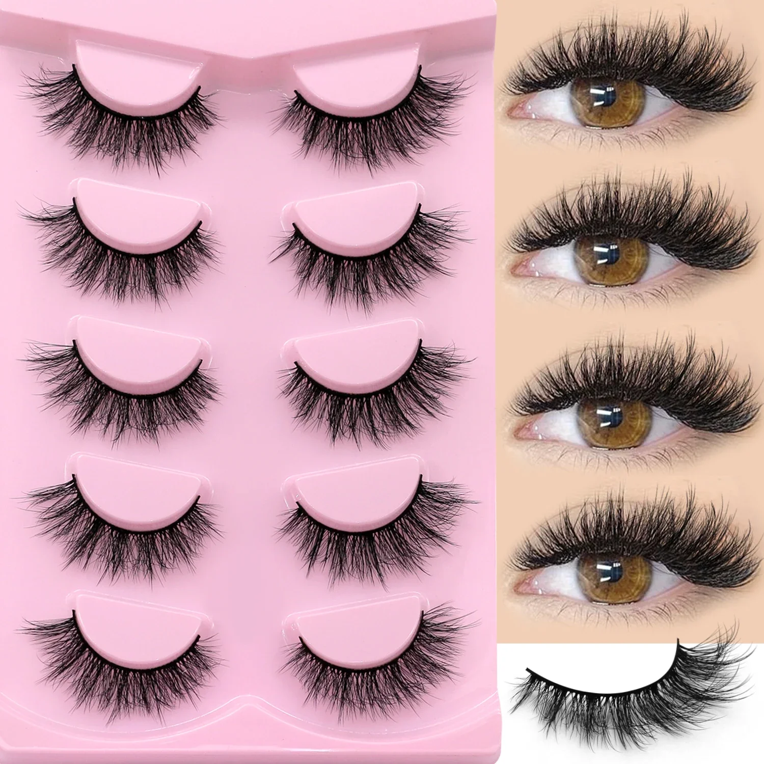 Veltrinay رموش اصطناعية ثلاثية الأبعاد رموش مانغا رقيق حجم تقاطعات تصميم ريشة ضوء رمش ملحقات الرموش الصناعية ماكياج