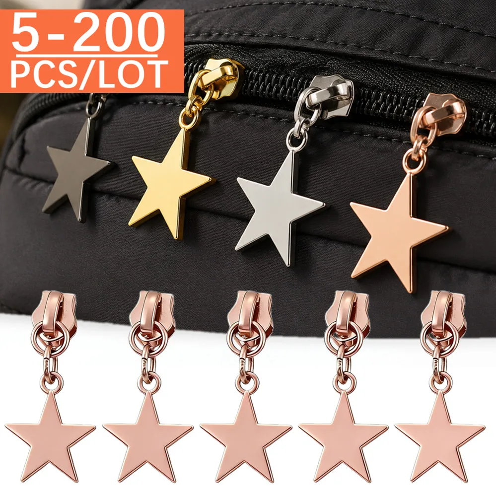 5-200Pcs 5# Zipper Slider Nylon Zipper Puller For DIY Handwork Luggage Home Textile Clothing Sewing Zipper Accessories ﻿