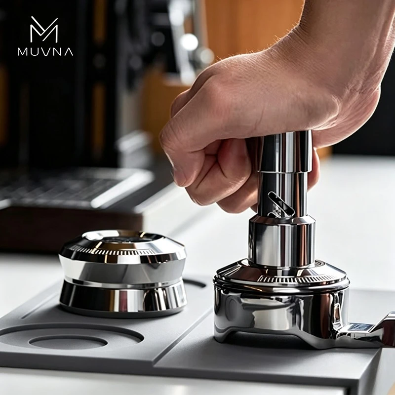 MUVNA TITAN Coffee Tamper,Coffee Distributor,Self Leveling Tamper,Gravity Adaptive 51/53/58mm Espresso Accsesories Barista Tools