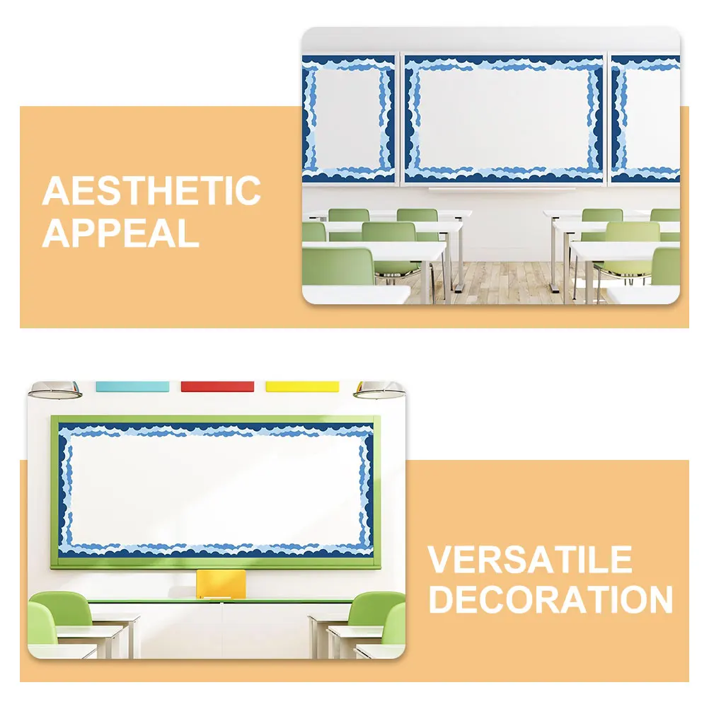 

Classroom Bulletin Board Border Decal Cloud Border Sticker Bulletin Border For Board Decoration Trim Blackboard Decal Detachable