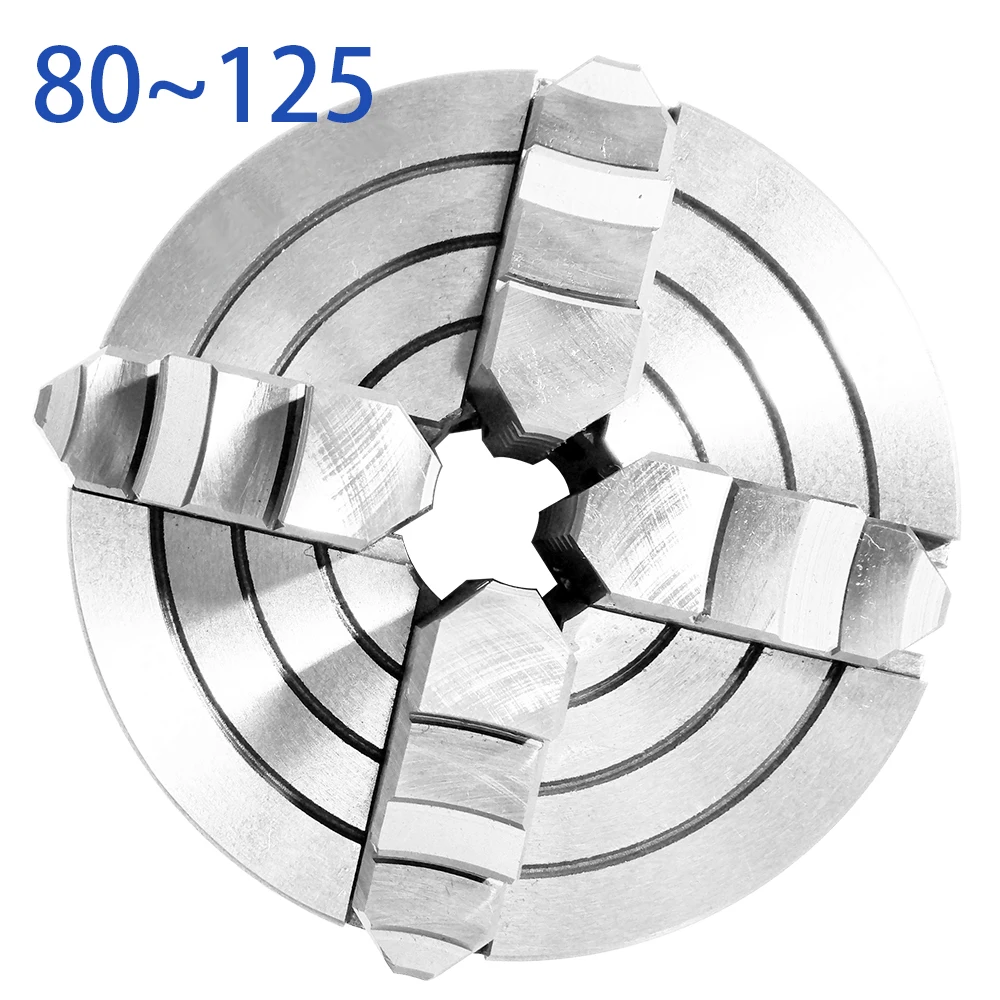 K72-125/160/200/250 (4.92/6.3/7.87/9.84ft) 4Jaw Independent Lathe Manual Chuck For Mechanical Lathe For Wood Process