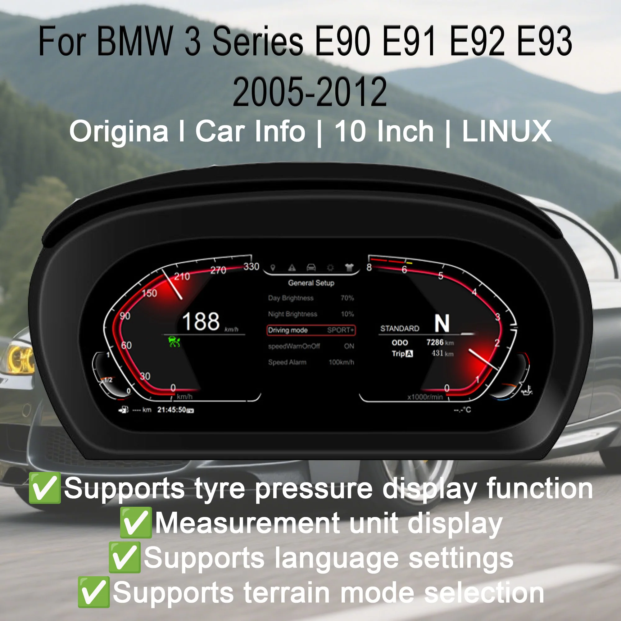 

Цифровой набор инструментов для BMW 3-й серии E90 E91 E92 E93 2005-2012, виртуальный набор инструментов для кабинета, спидометр, приборная панель