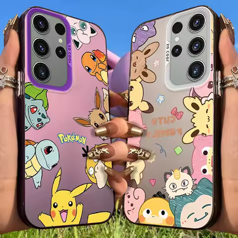 Pokemon Pikachu Frosted Case for Samsung Galaxy S25 S24 S23 S22 Ultra S21 Plus S20 FE A73 A72 A71 A56 A55 A54 A53 Acrylic Cover