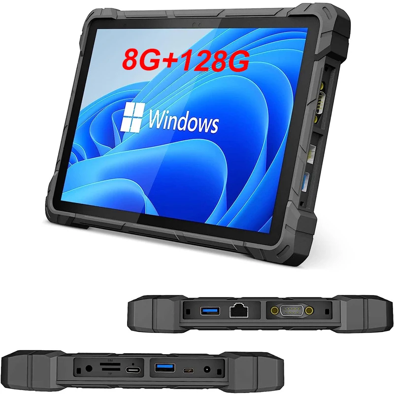 10 Inch IP67 Waterproof Shockproof Rugged Tablet PC Windows 11 Industrial Tempered Glass Computer