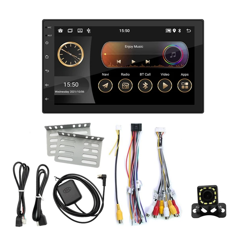 

Radio Carplay Android Auto, 2+32G 7 Inch Touchscreen Radio,Bluetooth,FM Receiver,Camera,Mirror Link,GPS