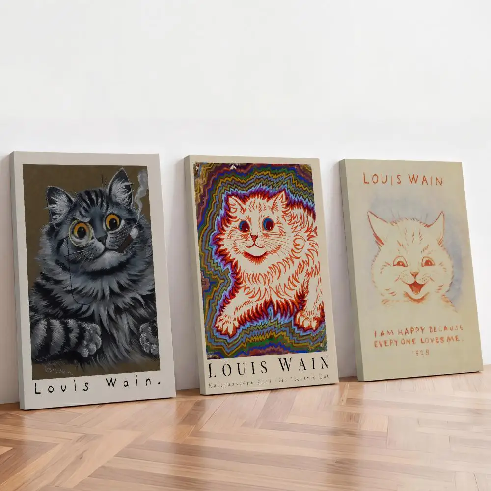 Louis Wain Ginger Kaleidoscope Cat Painting Calligraphy Inner Frame Painting Perfect For Living Room Bedroom House Wall Decor