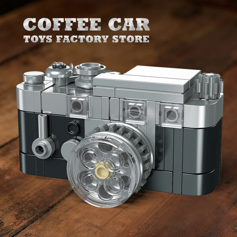 Creative Retro Camera MOC Bricks 3D Model Vintage Mecha Building Blocks Puzzle Toys Desktop Decor Adult Teen Birthday Gifts DIY