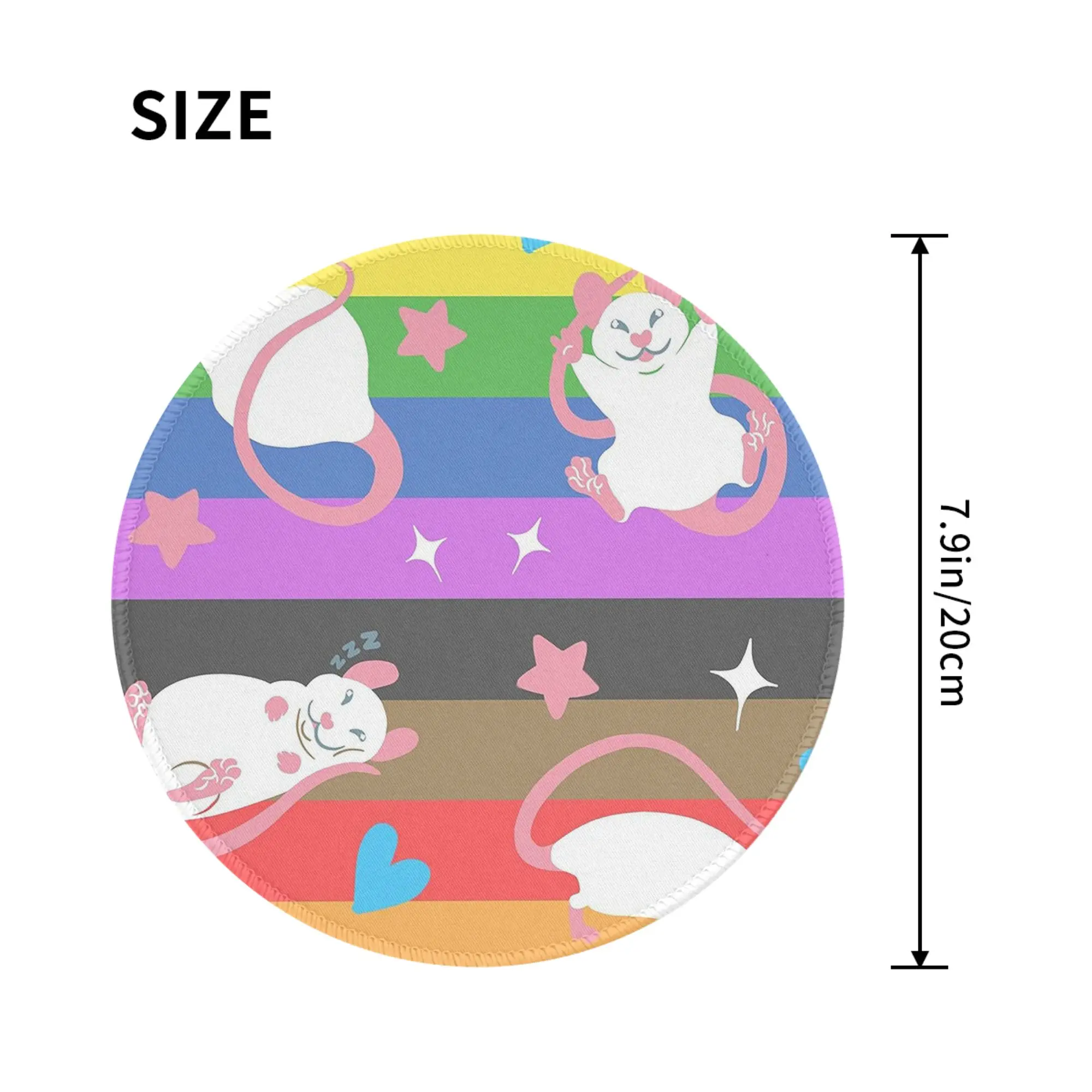 LGBTQ Pride Rat Pattern Rainbow Mouse Pad Computer Keyboard Mouse Mat Gaming PC Laptop Desk Mat Office Accessories Table Mats