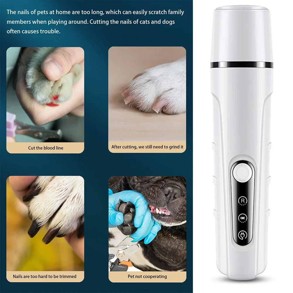 Elektrische Haustier Nagelknipser Hund Nagelschleifer Mit LED-Licht Wiederaufladbare Hund Katze Pfoten Nagel Pflege Glättung Trimmer Werkzeug
