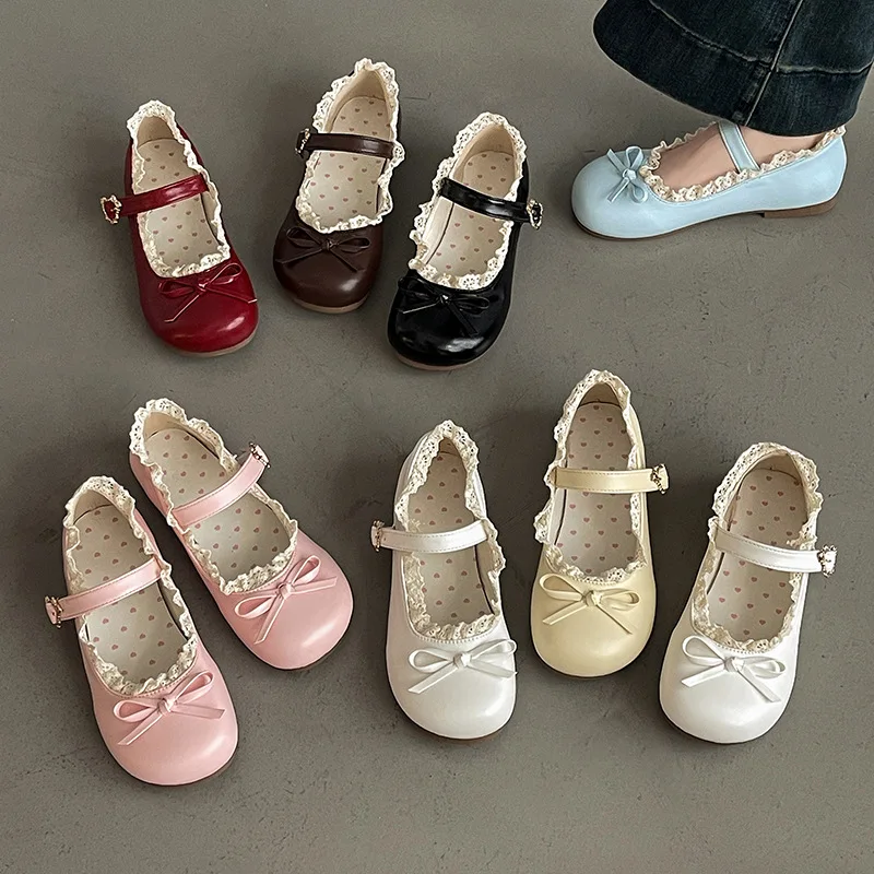 Zapatos planos de mujer, con punta redonda, casuales, de ballet, cómodos, de cuero suave, tipo bailarinas.
