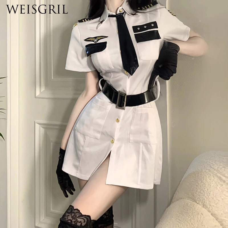 Sexy Cosplay Nightclub Performance Wear Clothes Uniform Seductive Female Outfit Female Instructor Secretary Stewardess