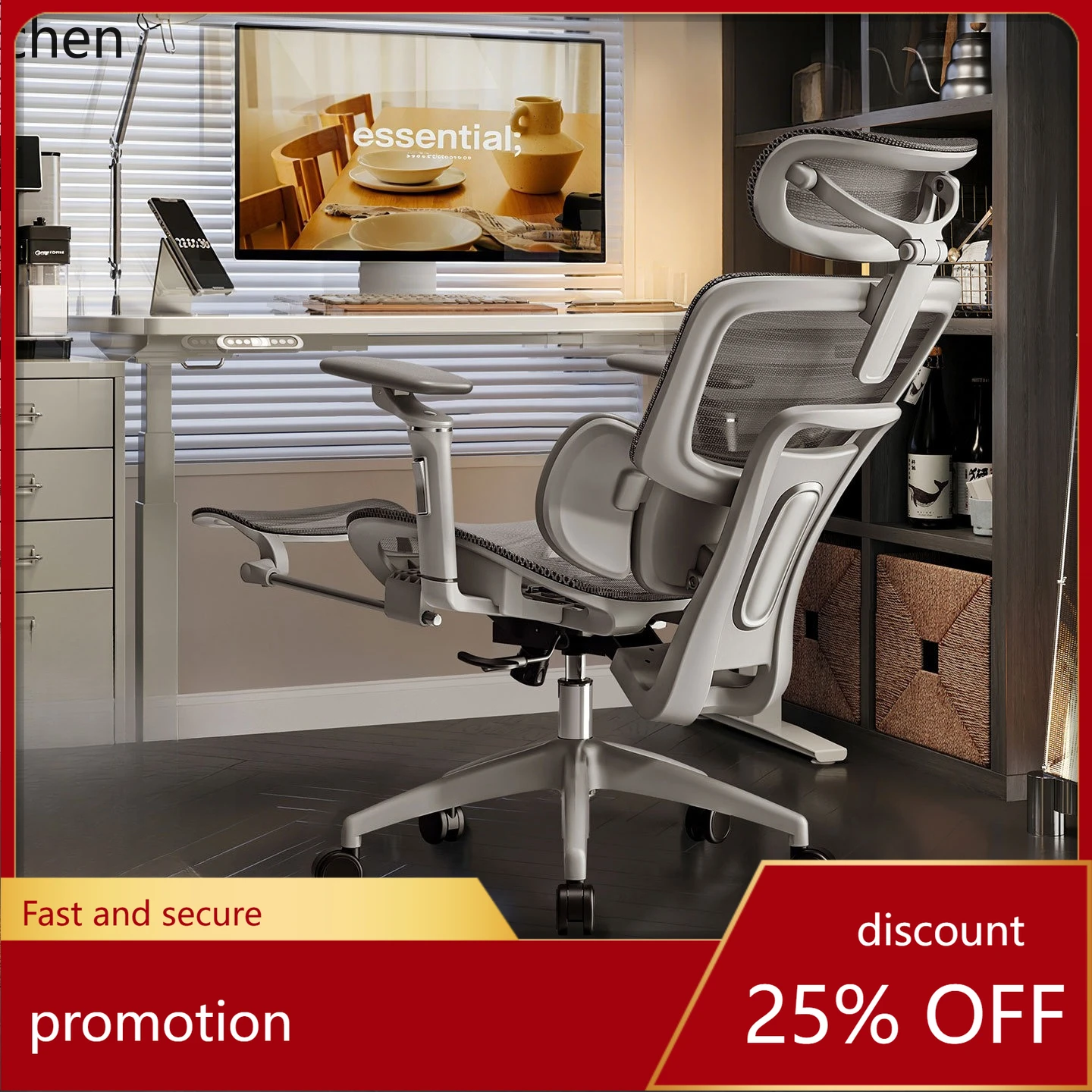 

HXL Office Chair Reclining Long Sitting Comfortable Computer Chair with Lumbar Support and Swivel Backrest