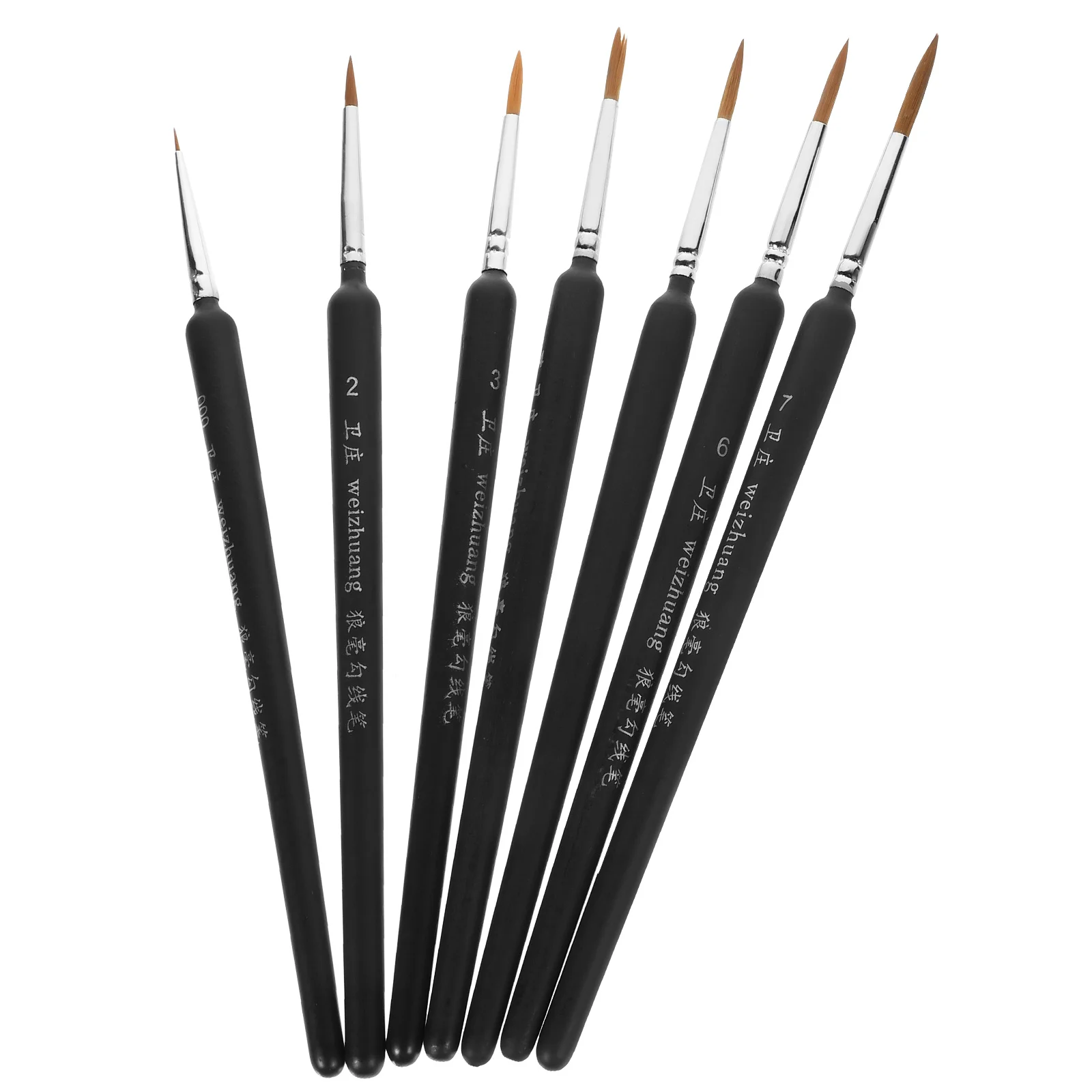 7 قطعة مجموعة فرش تفاصيل شعر الذئب اللوحة المنمنمات الاكريليك المائية النفط الغواش بطانة الفن 000 2 3 4 5 6 7 المهنية #2