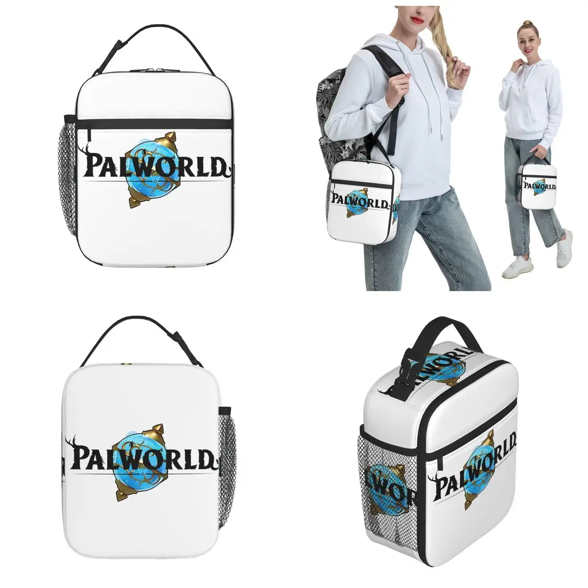 Funny Palworld Games Insulated Lunch Bags for Men Women Black Logo Food Container Portable Cooler Thermal Lunch Boxes For Picnic