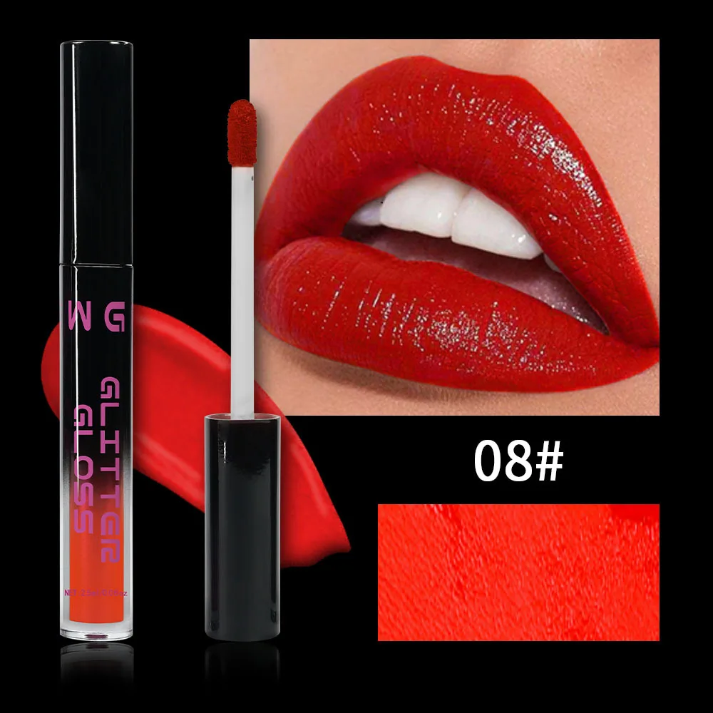 Flüssiger Lippenstift, heiße sexy Farben, Lippenfarbe, mattierter Lippenstift, wasserdicht, langlebig, Lipgloss, Lippen-Set, Make-up