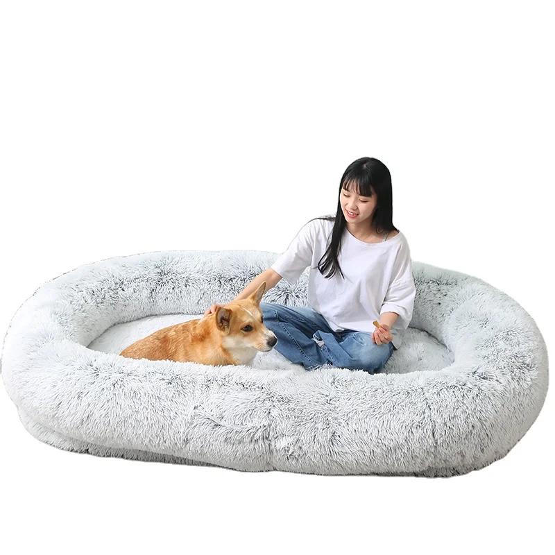 Popular Washable Matress Memory Foam Large Size Pet Sofa Bed Giant Round Plush Cozy Humans Dog Bed for People Adults