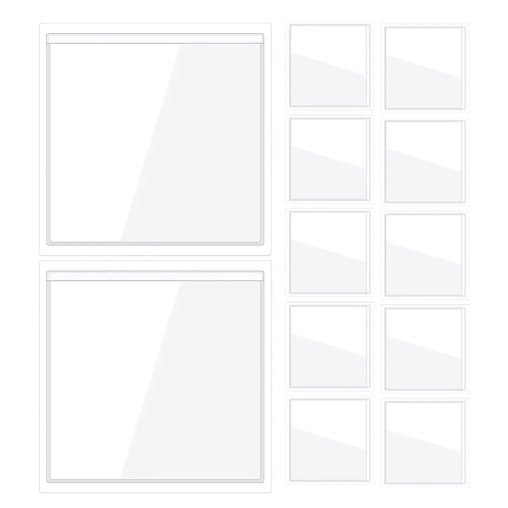 20Pcs Clear Adhesive Label Holders PVC Self-Adhesive Card Sleeves for Business Cards Index Cards Classroom Library Organization