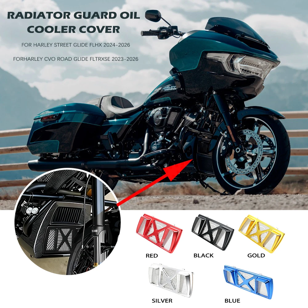 For Harley Street Glide Ultra FLHXU 2025-2026 New Accessories RADIATOR GUARD OIL COOLER COVER For Harley Road Glide FLTRX 2024