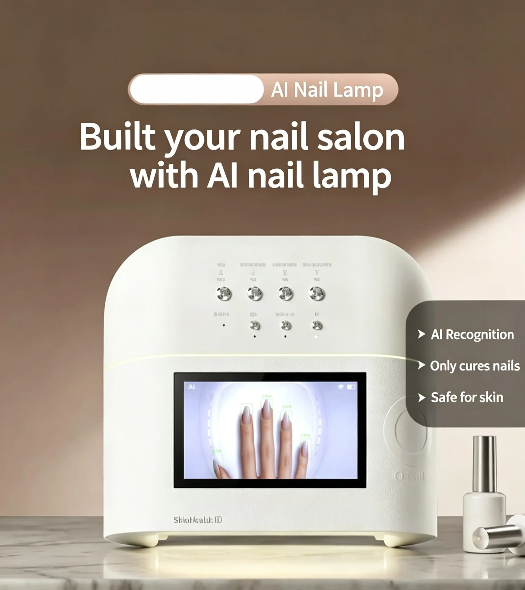 Smart AI Nail Lamp, Nail LED Light, No Black Hands, Safe for Skin, Phototherapy Lamp for Nails, Gel Polish Curing Lamp