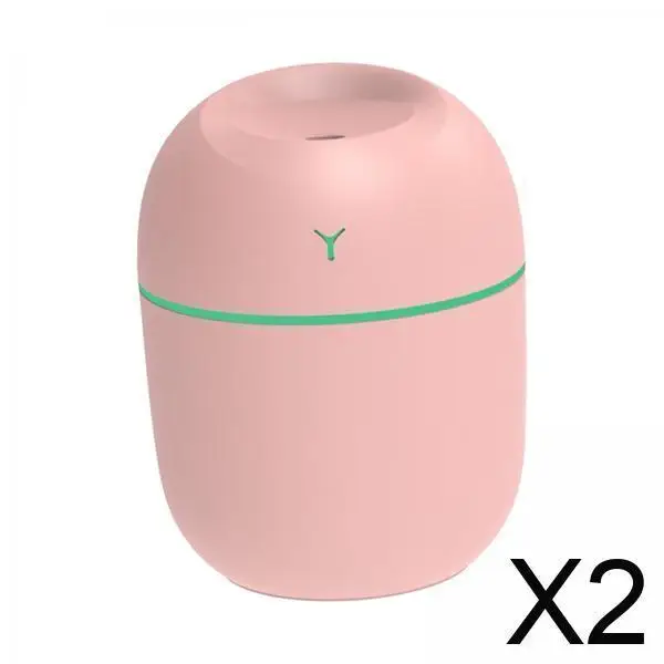 2xPequeno Umidificador de Ar 6 Horas Temporizador 220ml Tanque de Água para Pequeno Espaço Desktop Carro Rosa