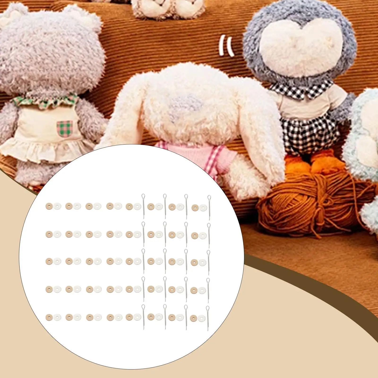 

Doll Joint Connectors Doll Making Supplies Fiberboard Disks Cotter Pin for