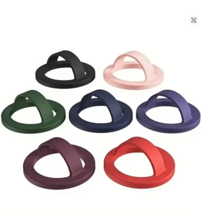 Magnetic Ring Clips - Silicone Material, 360° Rotating Magnetic Ring Holder Stand,Universal Finger Grip with Strong Attraction