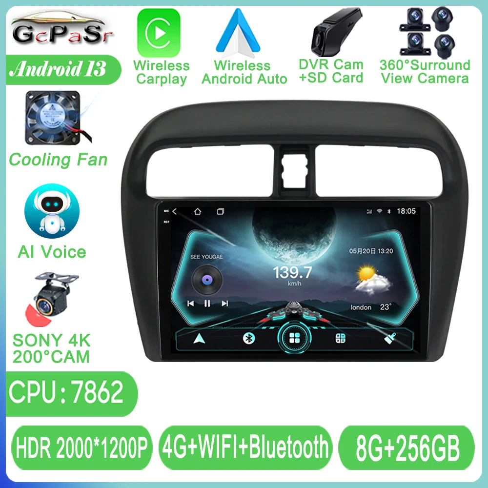 

Android Auto For Mitsubishi Mirage Attrage 2012 -2018 Car Radio Multimedia Player Autoradio GPS Video Navigation 4G No 2Din DVD