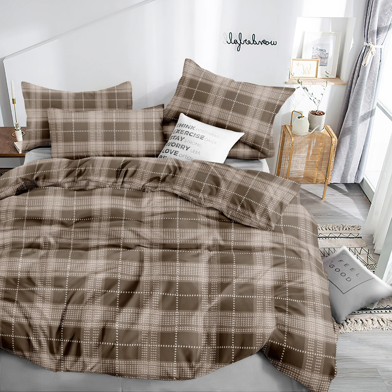 Gray and White Striped Printed - Duvet Insert White review and price
