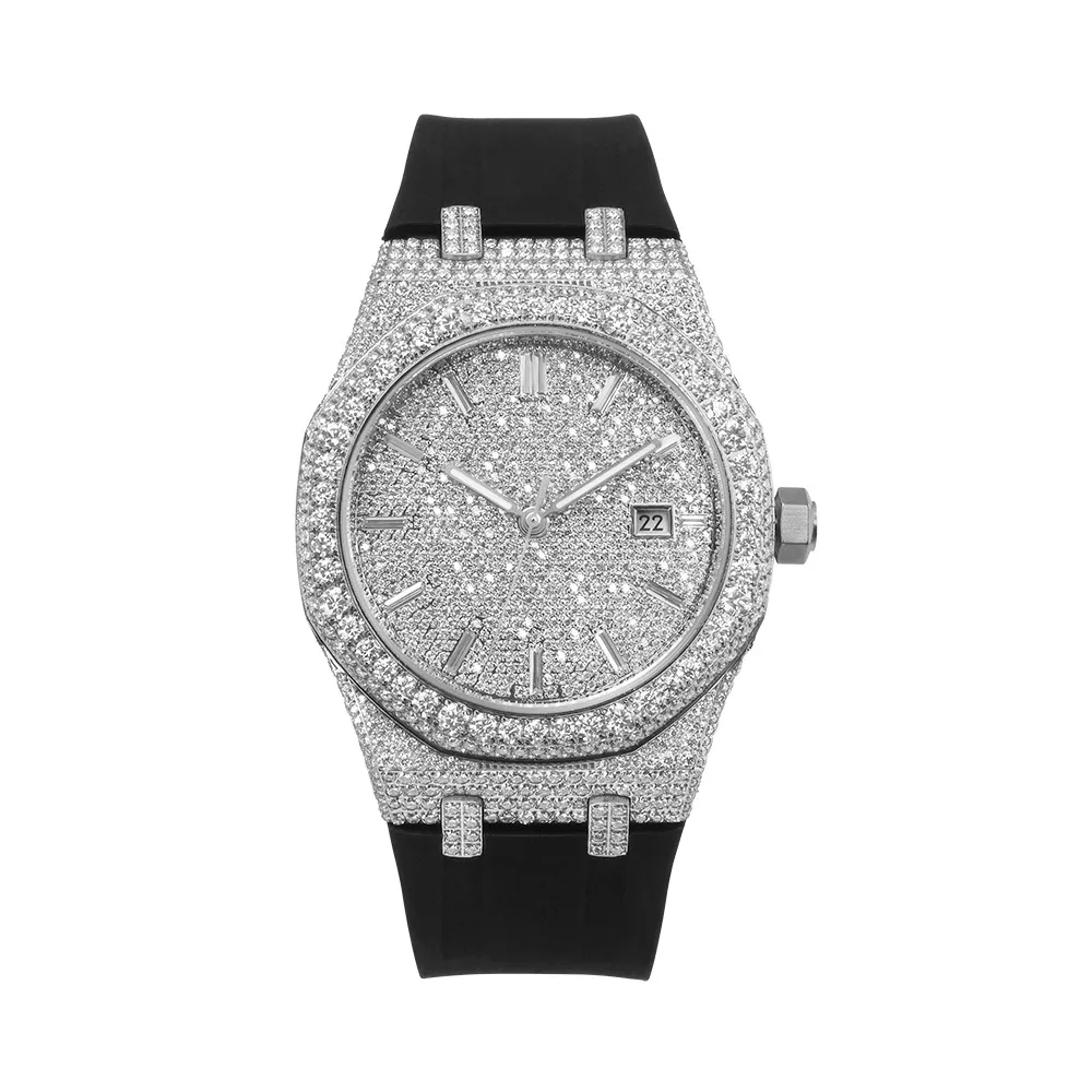 

Moissanite Men's Watch Fully Automatic Mechanical Silicone Band Water Resistant 30M Sapphire Crystal Glass European American
