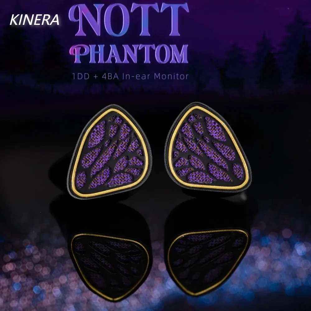 New Kinera NOTT 1DD+4BA In-ear Monitor Earphones IEMs With 0.78mm 2pin 3.5mm+4.4mm Balanced Detachable Plug Cable HiFi Headset