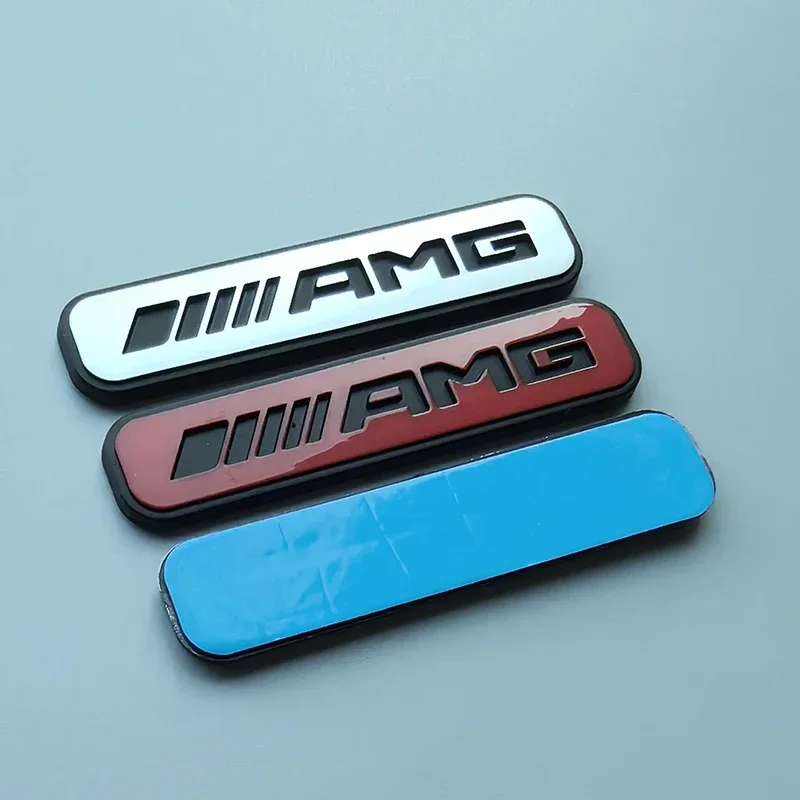 

Black Red Silver ABS Bar Car Emblem 3D Hollow Out Logo for Mercedes Benz AMG Grille Fender Trunk Badge Refitting Sticker