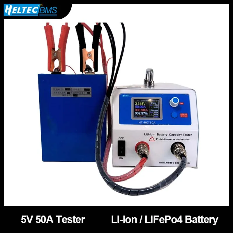 Heltec 50A 5V Tester Pojemności Baterii do Ładowania/Rozładowywania, Tester Obciążenia dla Baterii NCM/LiFePO4/NiMH/Lead-acid