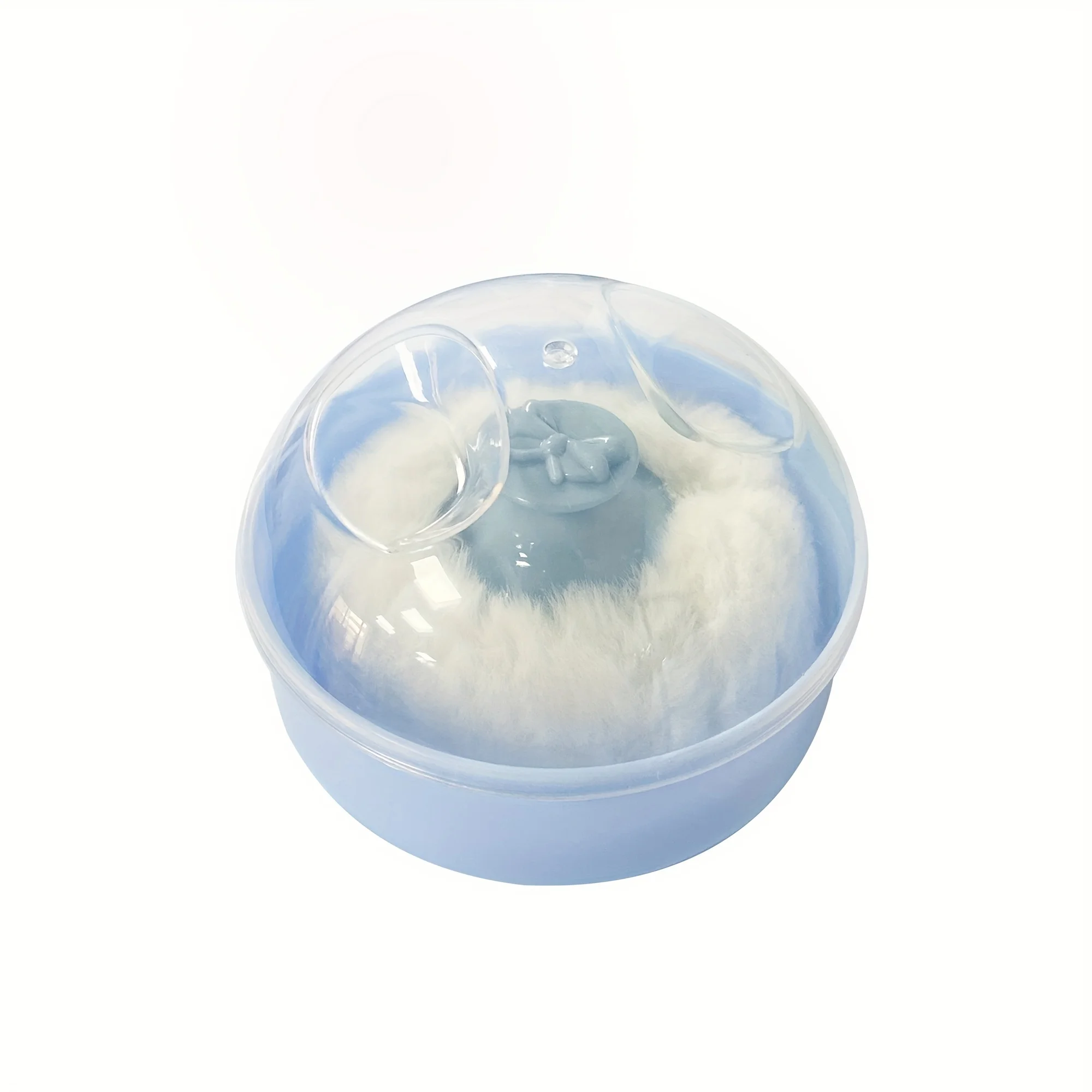 Hairdresser cleans broken hair puff baby powder puff box baby talcum powder ball for hair care