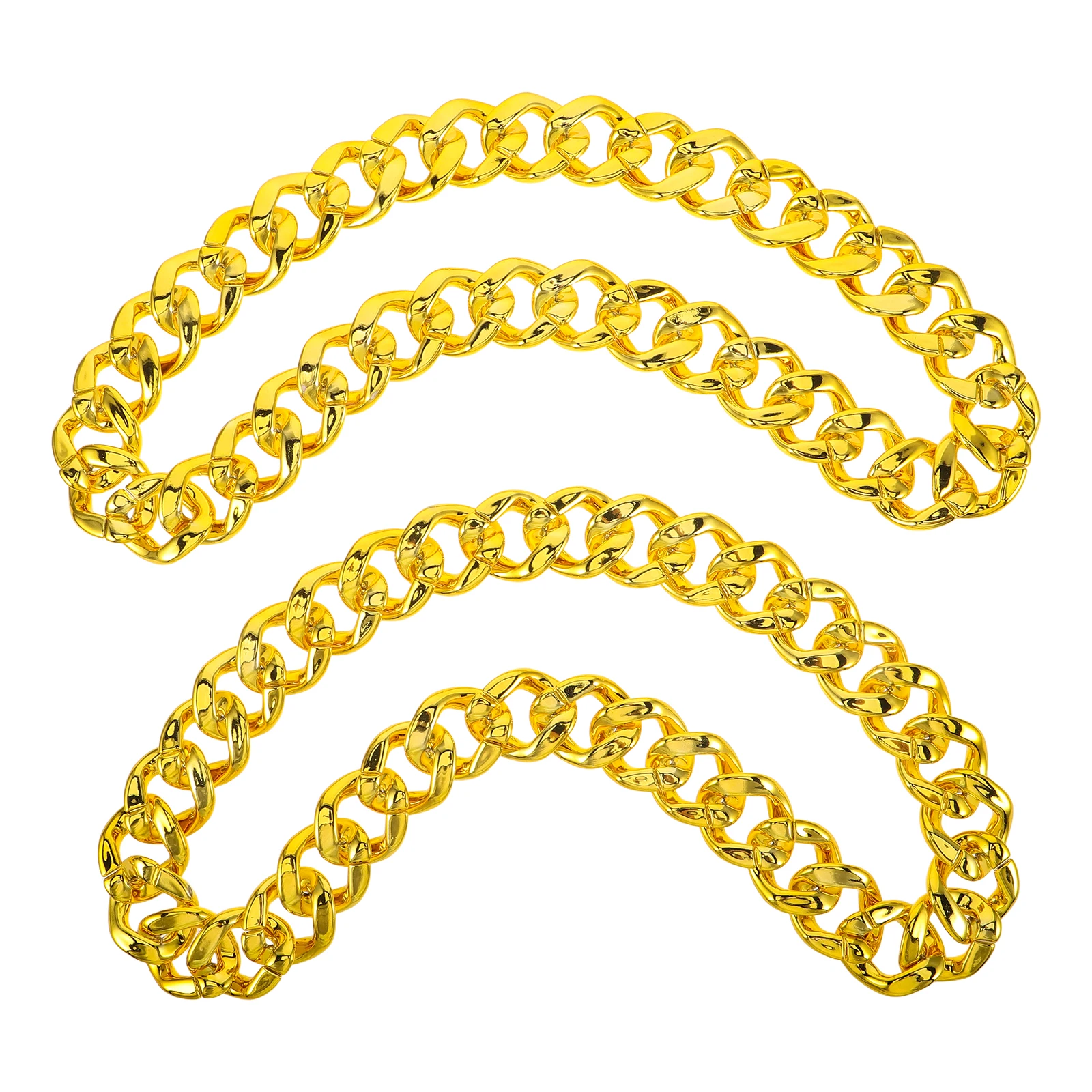 

2Pcs Oversized Chain Necklace for Men - Chunky Link Choker Hip Hop Jewelry Statement Metal Rapper Style Party Night Out