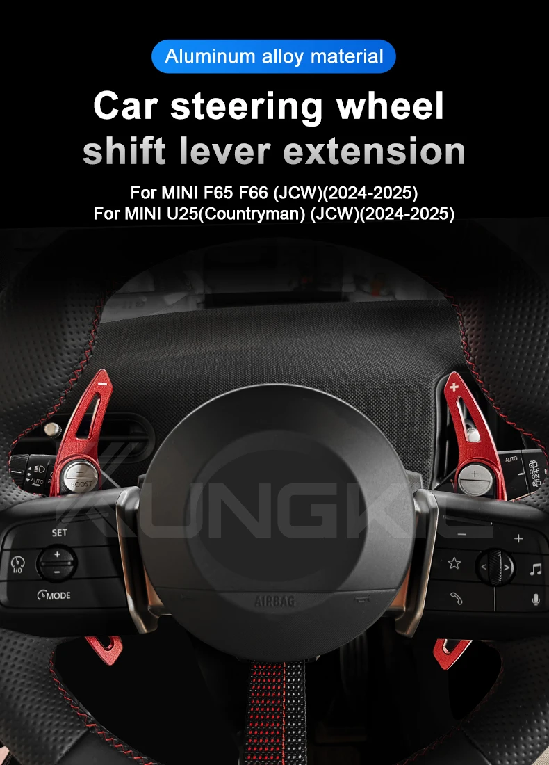 Lenkrad-Schaltwippenabdeckung für MINI Cooper S Countryman U25 F65 F66 2024 2025, Aluminiumlegierung, Zierleiste, Zubehör – Detail 1