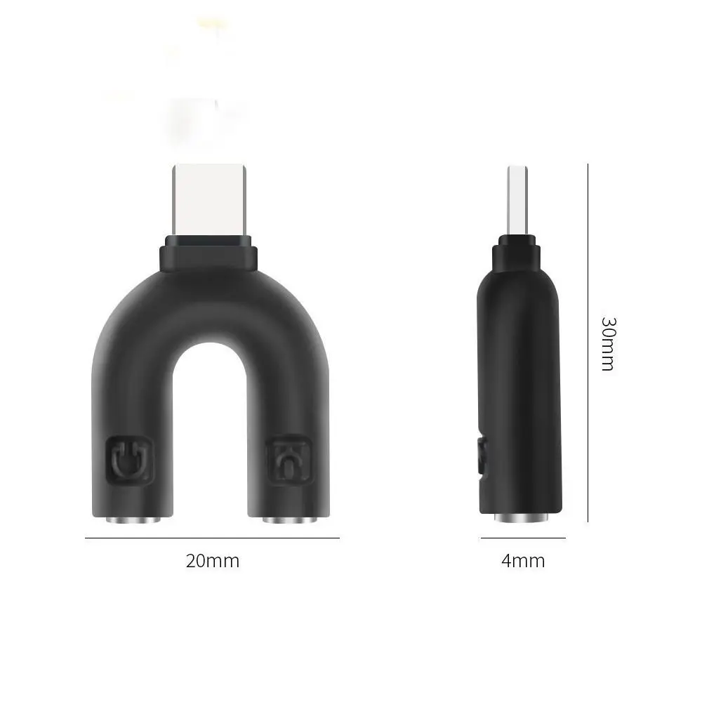 Adapter Audio Splitter Cables Microphone  Connector Type C to 3.5mm Adapter USB C to 3.5mm Jack Headphone Plug U Type Adapter