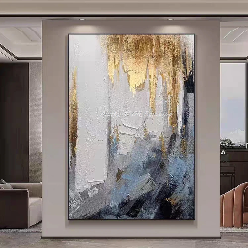 

Mintura, ручная роспись, текстура, абстрактная картина маслом на холсте, безрамная картина, настенный художественный постер, современное украшение для гостиной, дома