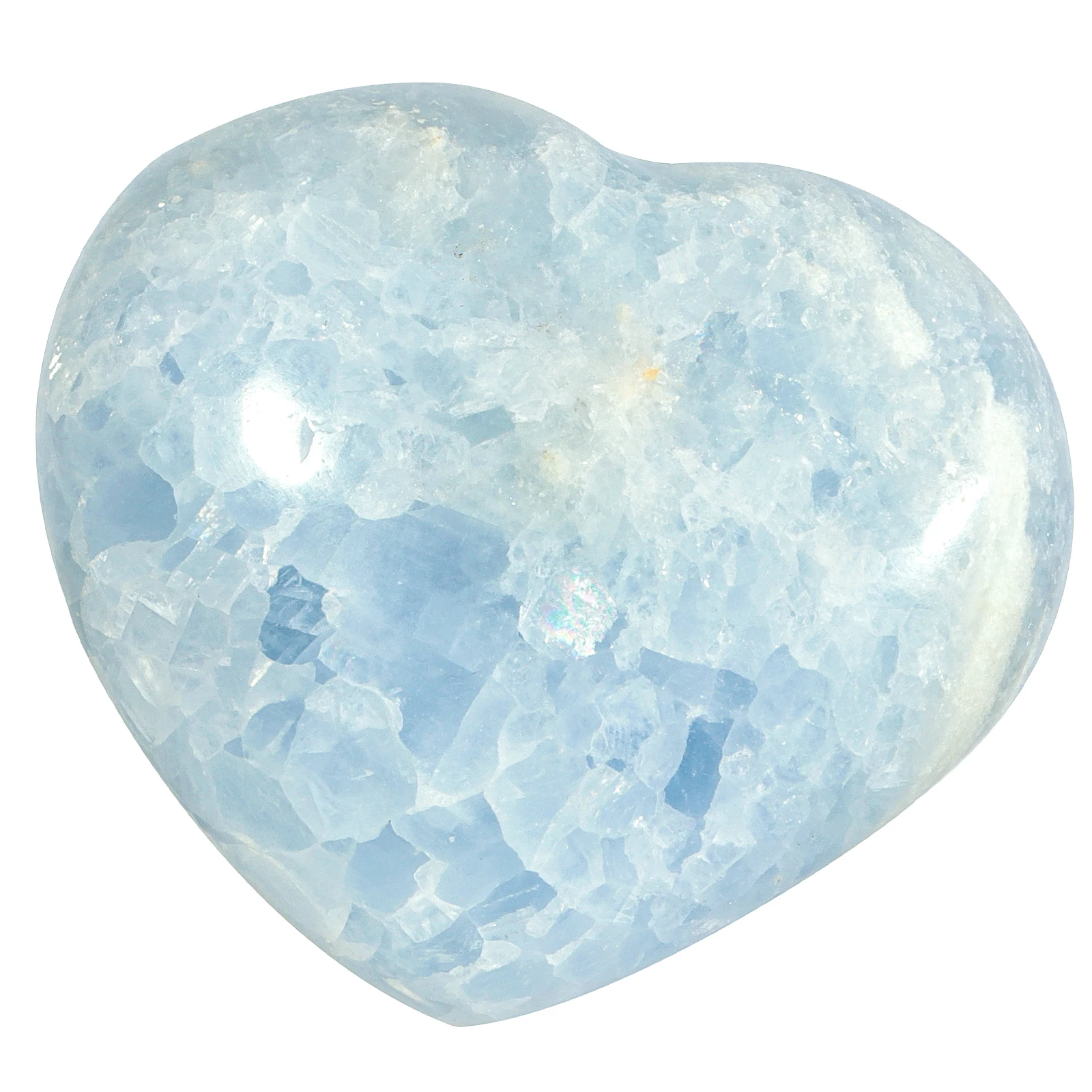 TUMBEELLUWA 50-150g Love Heart Shape Natural Blue Celestite Polished Crystal Stone Specimen For Home Decor Collectible