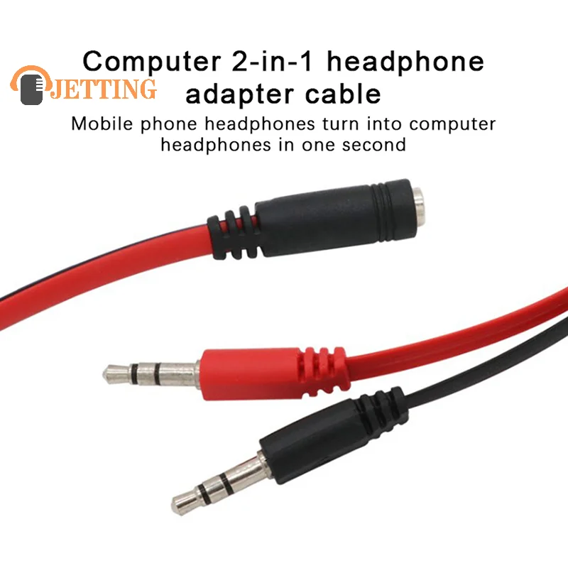 3.5mm AUX 1 Male To 2 Female Spliter Wire 3.5 Jack Audio Splitter Cable Headphone Earphone Speaker Stereo AUX Adapter Cord