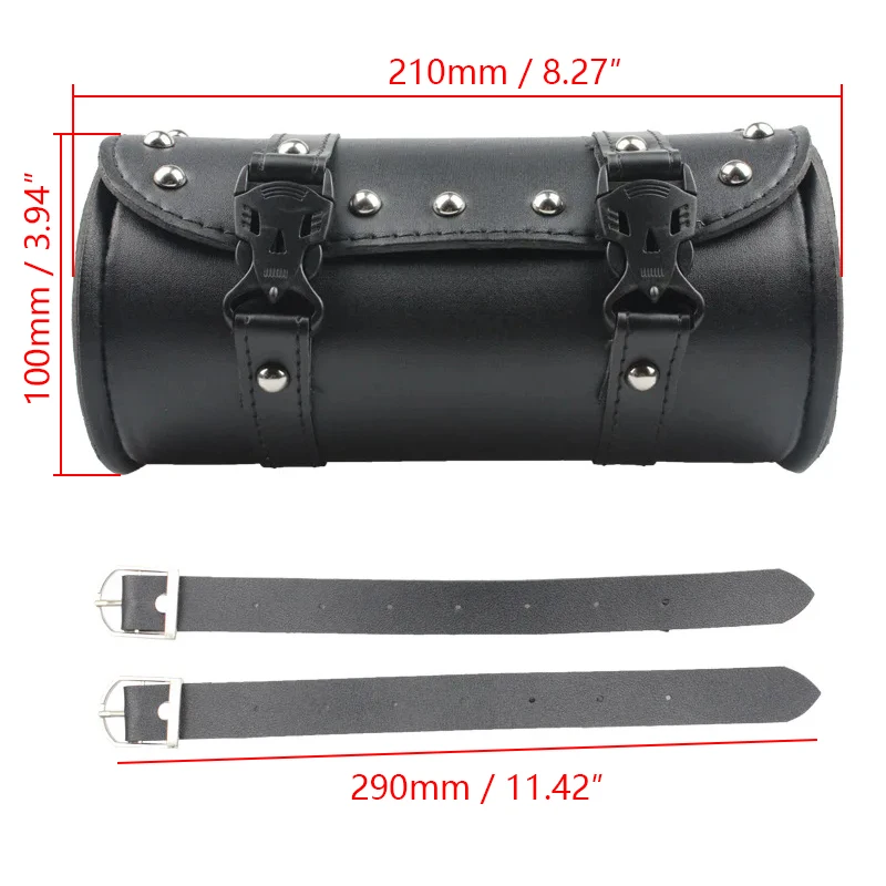 Universal Motorcycle Saddlebag Waterproof PU Leather Side Fork Handlebar Storage Tool Bag For Harley Motorbike