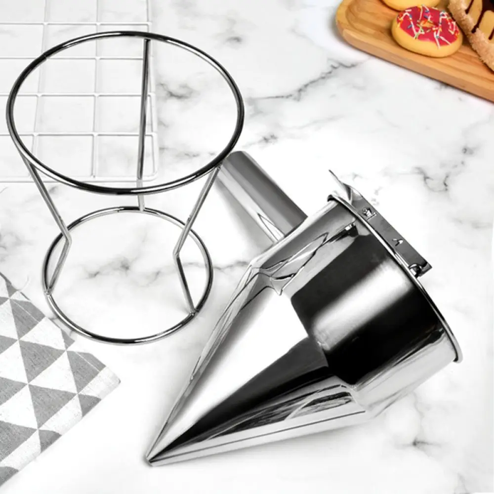 Stainless Steel Batter Dispenser Tool With Stand For Baking Takoyaki Crepes Waffles Kitchen Pastry Filling Liquid Pouring