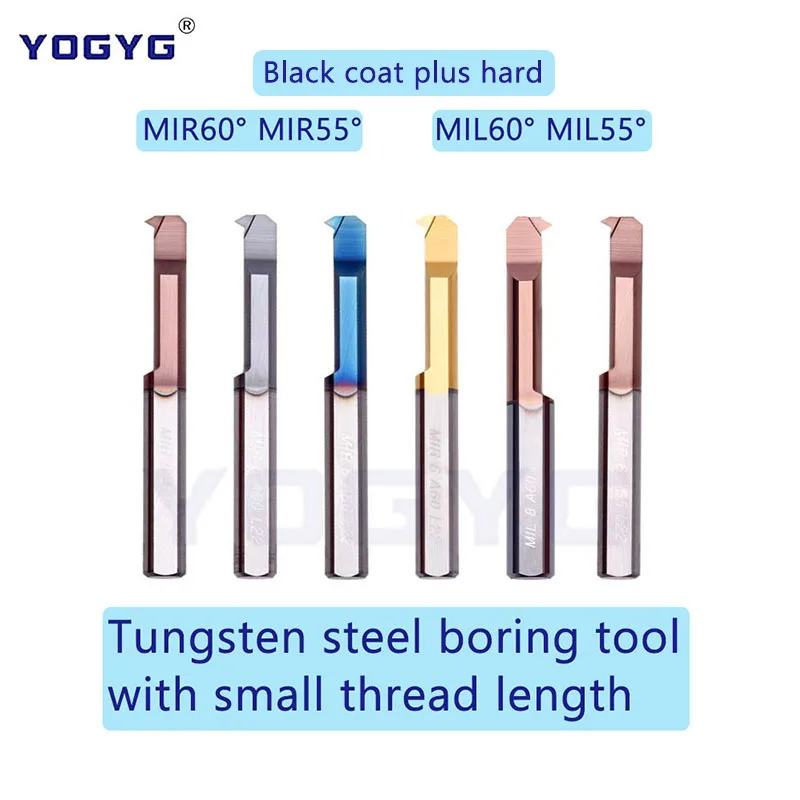 MIR A60 Black coat plus hard MIR 5 A60 L15 MIR3 MIR4 MIR6 MIR7 MIR8 overall tungsten steel inner hole boring cutter hole thread