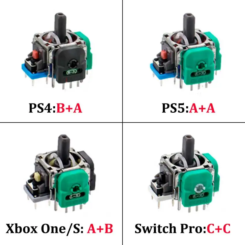 JCD 2 قطعة ثلاثية الأبعاد قاعة عصا التحكم التناظرية الجهد 3 دبوس وحدة الاستشعار ل Xbox One S سليم PS4 PS5 التبديل برو عصا التحكم المركز الداخلي