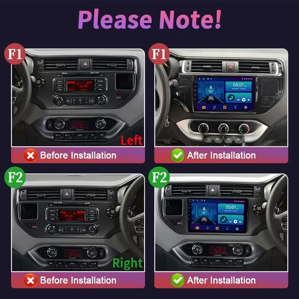 For Kia RIO K3 2011-2015 Android 14 Car Radio Multimedia Navigation 4G GPS Apple CarPlay Touch Stereo Screen