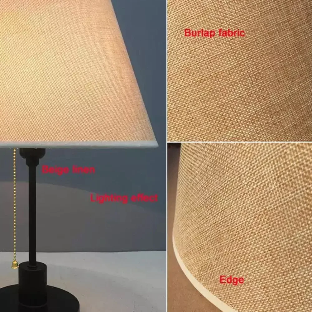 A92P Table Lamp Lampshade Accessories E27 Linen Bedside Lamp Wall Lamp Floor Lamp Shade Cloth Lower Diameter 30Cm