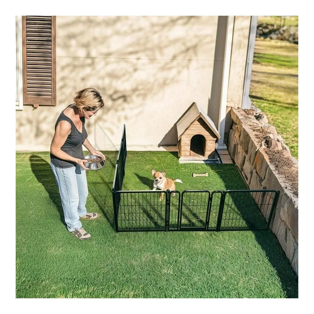 Unleashed Dog Playpen For Yard RV Camping 24 Inch 6 Panels For Small And Puppy DogsPatented