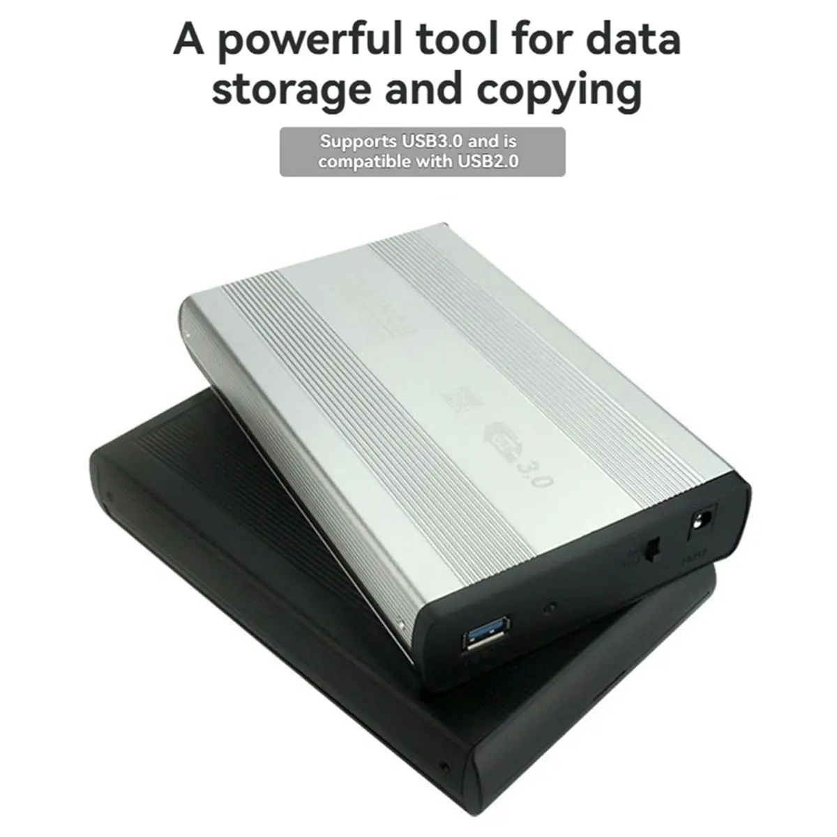 Stable- 3.5 Inch HDD Case USB 3.0 to SATA External Hard Drive Enclosure High Speed Hard Drive Reader Adapter EU Plug BLACK