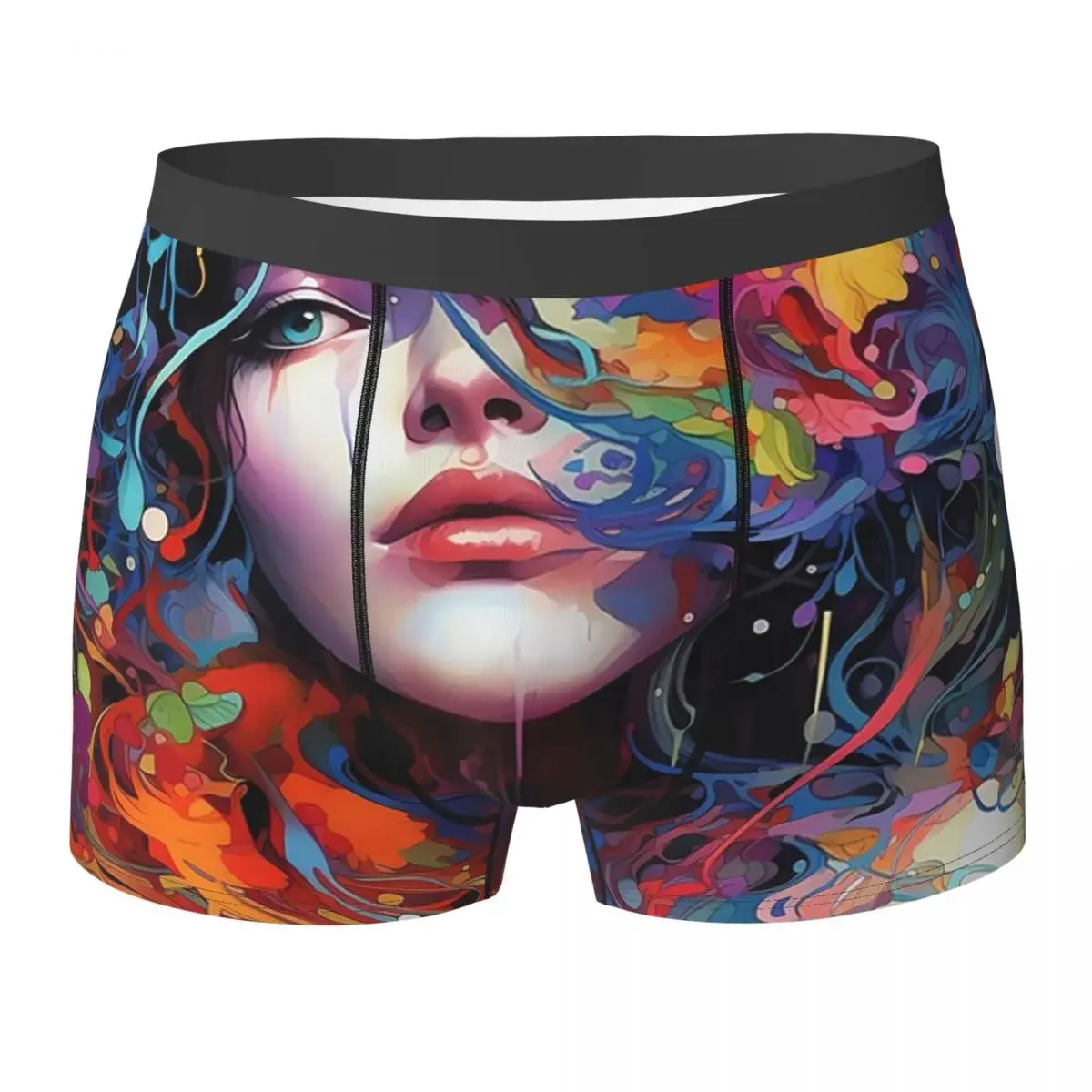 Calzoncillos bóxer para hombre, ropa interior suave con caras abstractas, expresiones de individualidad, regalo para novio