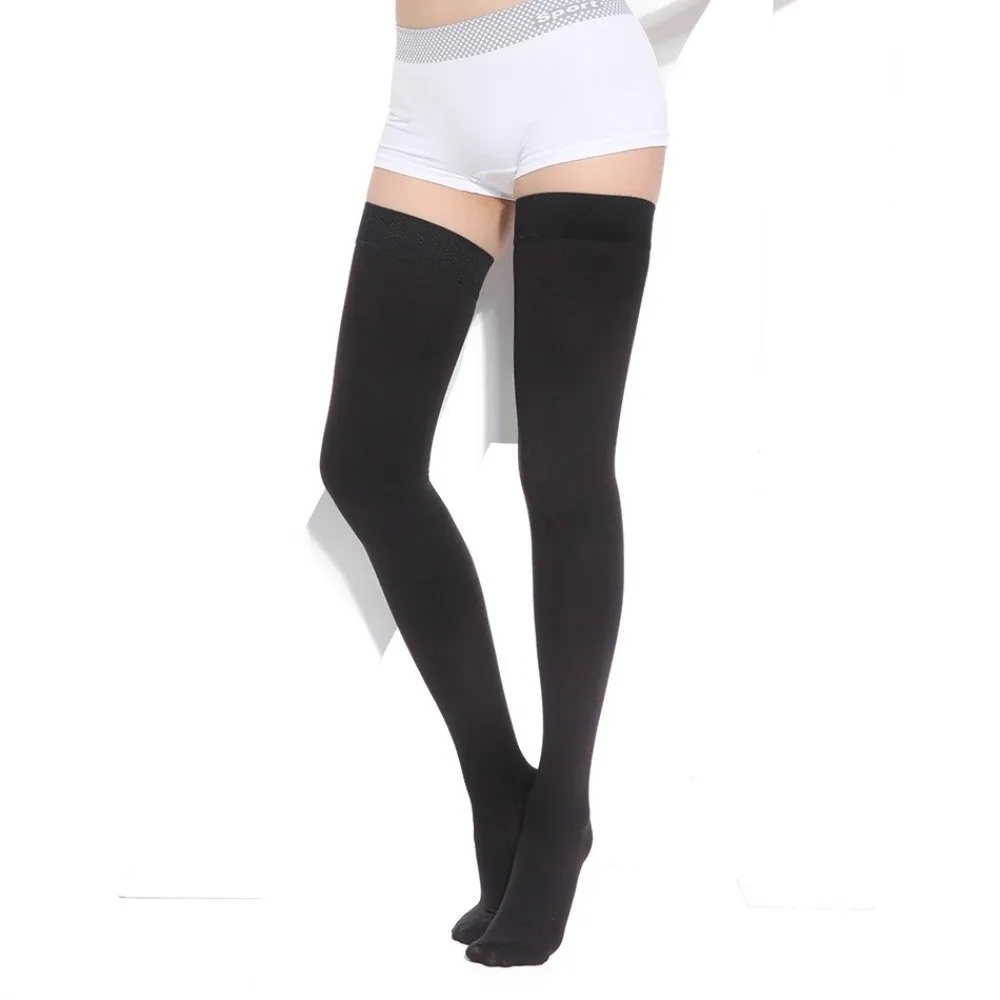 

with Silicone Band Varicose Veins Compression Stockings Pressure Level 2 High Elastic Graduated Pressure Stockings 23-32MMHG