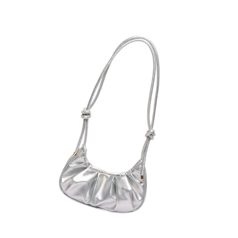 

G5AE Pleat Detail Handheld Bag Tear Resistant PU Fabric Office or Travel Shoulder Bag